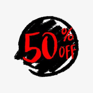 五折促销手绘矢量标签免抠