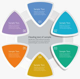 彩色三角信息图表免抠