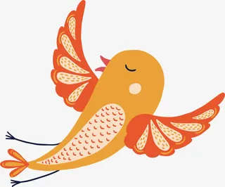 唱歌的飞翔小鸟免抠