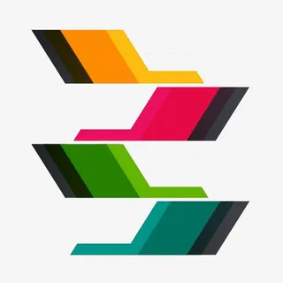 三色叠加PPT装饰图案免抠