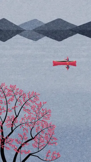 灰色简约大海船只免抠