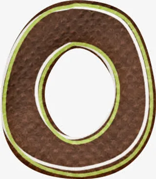 棕色底纹描边英文字母O免抠