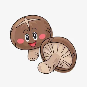 棕色卡通可爱蘑菇免抠手绘/卡通卡通元素