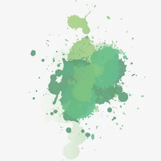 绿色渲染装饰墨圈设计图免抠