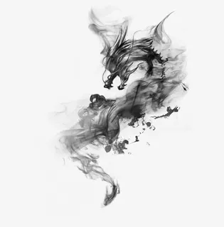水墨龙型图案免抠