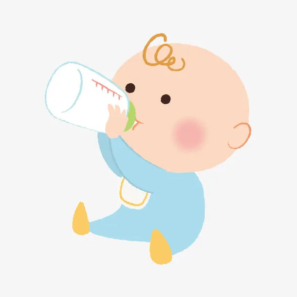 可爱的卡通宝宝吃奶瓶免抠