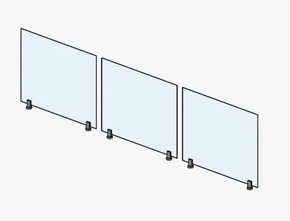 扁平展示钢化玻璃护栏PNG免抠