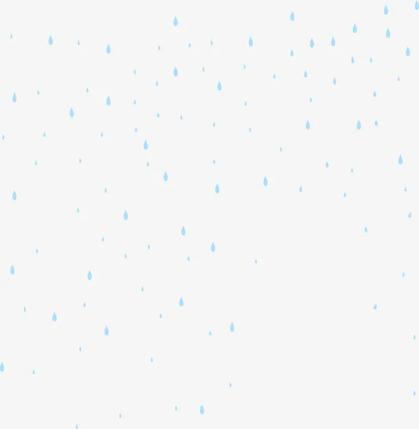 蓝色清新下雨免抠