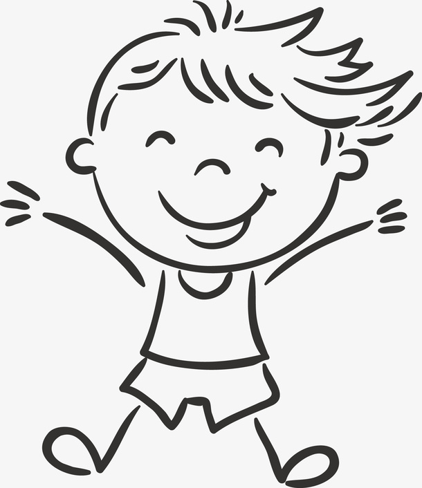 开心的小男孩免抠