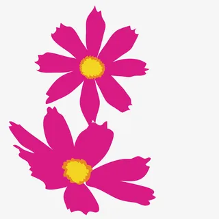 紫色的卡通花朵装饰免抠