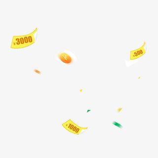 散落的钱币png素材免抠