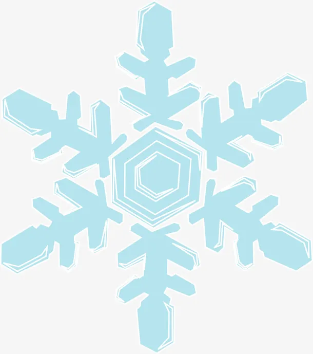 冰蓝雪花PNG免抠