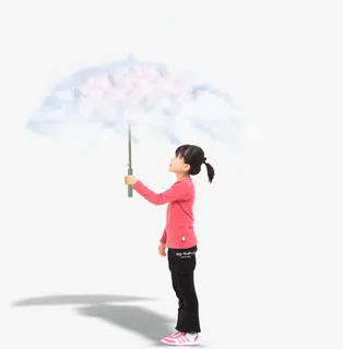 高清创意合成效果白色云朵小女孩免抠 高清创意合成效果白色云朵小女孩免抠