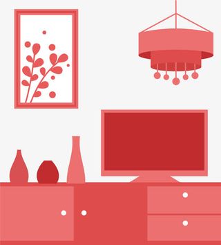 实木一套家具海报免抠