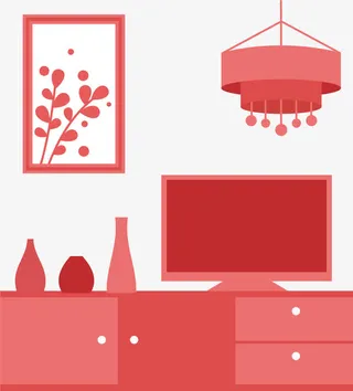 实木一套家具海报免抠