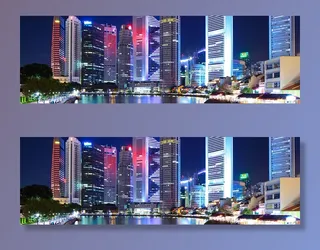 唯美大气都市夜景霓虹灯海报背景高清