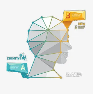 3D点线人头模型免抠