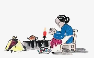 中国风游子吟孟郊插画免抠