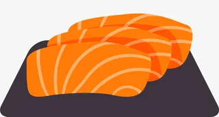 粉色卡通美味生鱼片免抠