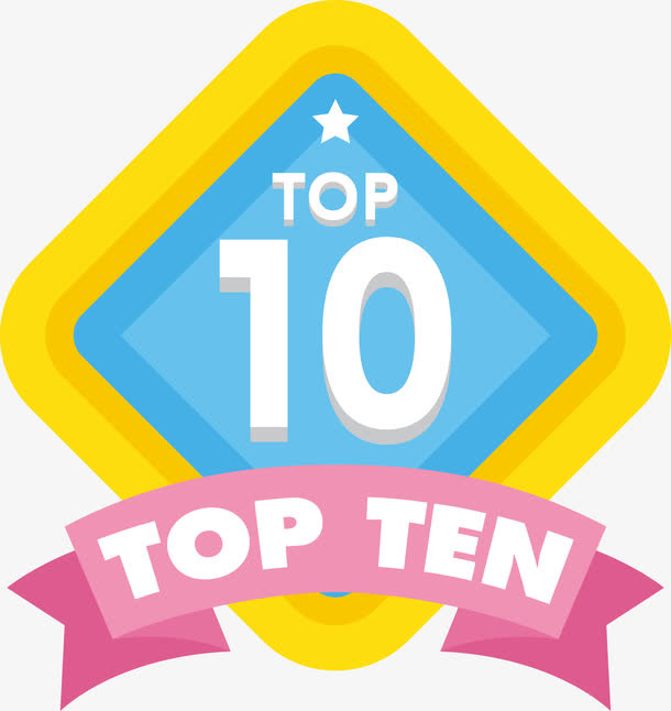 卡通可爱TOP10排名标签免抠