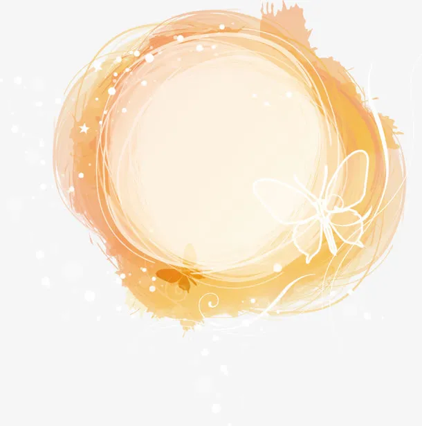 幻彩墨迹边框免抠