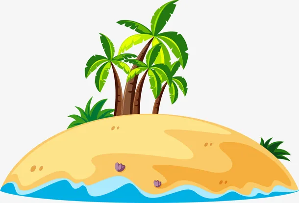 世界海洋日海中岛屿免抠