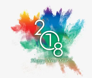 炫彩节日新年快乐免抠