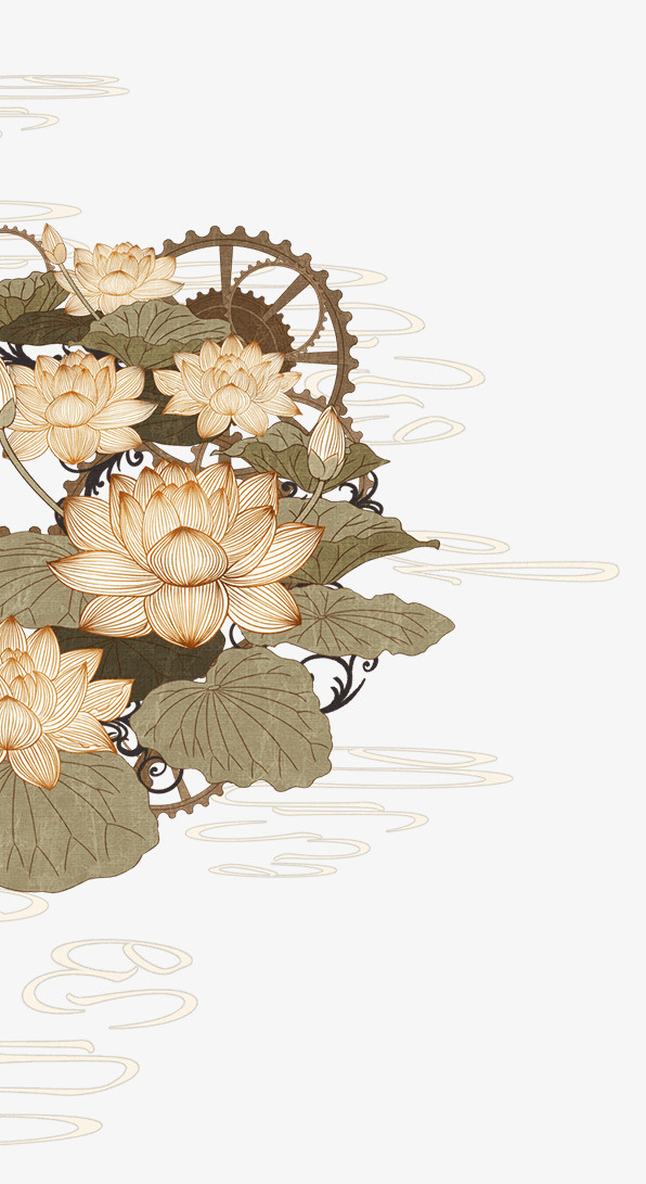 中国风国潮荷花免抠