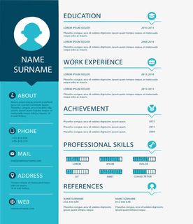 绿色个人简历免抠