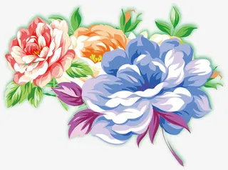 手绘花卉清明踏青素材免抠