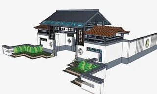 中国风庭院设计免抠