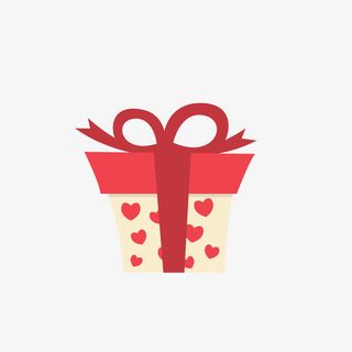 红色爱心礼盒免抠