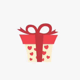 红色爱心礼盒免抠