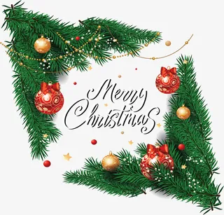 松树枝圣诞促销免抠