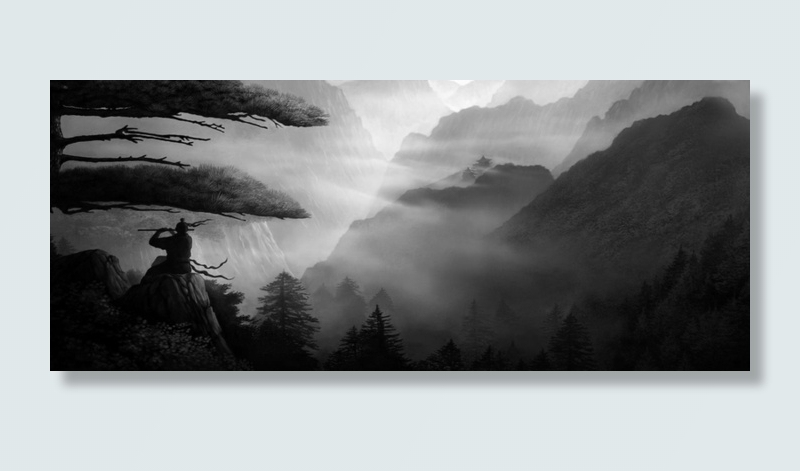 中国风水墨山水人物背景高清