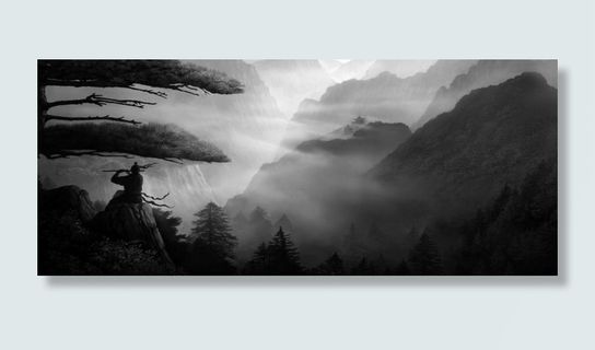 中国风水墨山水人物背景高清