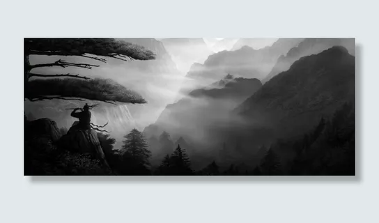 中国风水墨山水人物背景高清