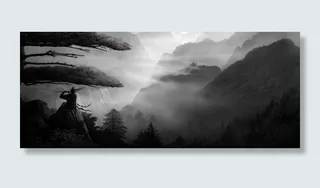 中国风水墨山水人物背景高清