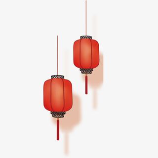 卡通的复古装饰灯笼免抠