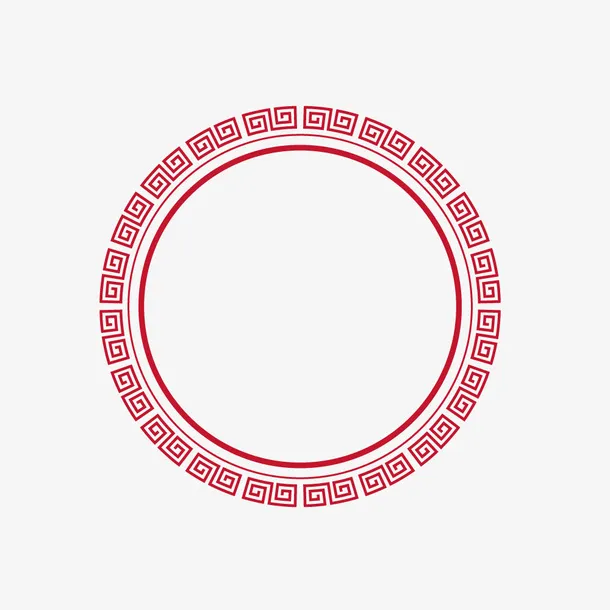 中国风圈旋转红色免抠