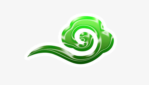 祥云图案绿色免抠