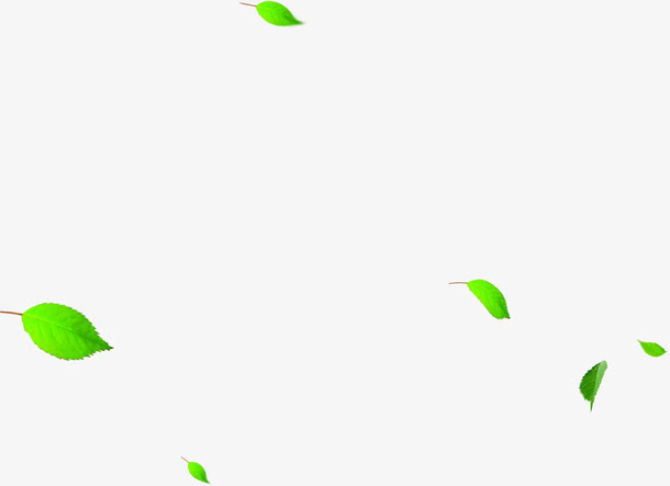 漂浮春天绿叶装饰免抠