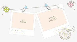 手绘相片夹素材免抠