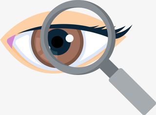 灰色放大镜检测眼睛免抠