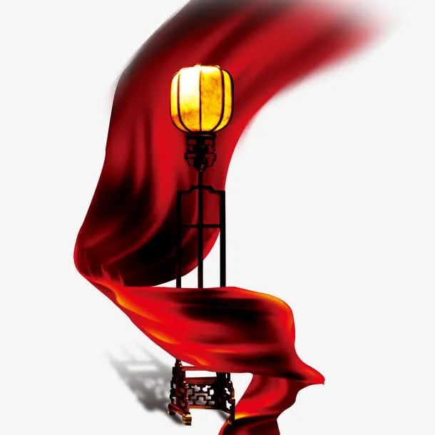 中国风红色丝绸灯笼免抠