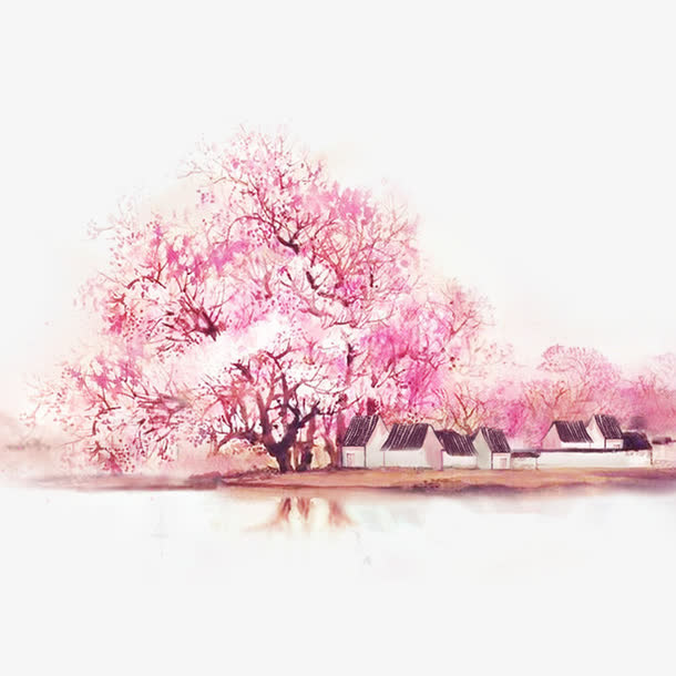 桃花世外桃源免抠