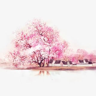 桃花世外桃源免抠