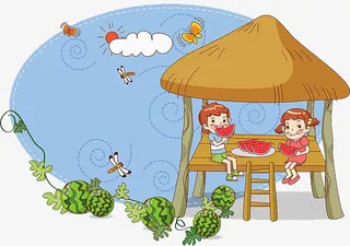 孩子吃西瓜免抠