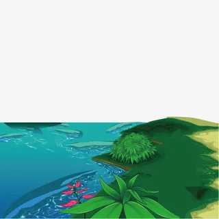 矢量河岸边免抠