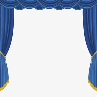 渐变蓝色拉开幕布免抠